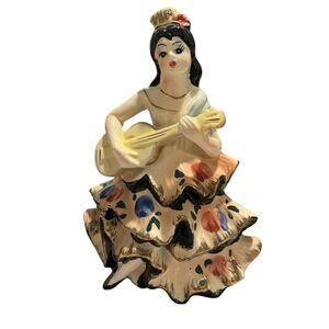 Vintage Japanese Ceramic Flamenco Dancer Figurine - Made in Japan 1950s-60s